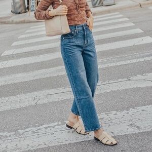 (33) Madewell Medium Wash the Perfect Vintage Wide Leg jean